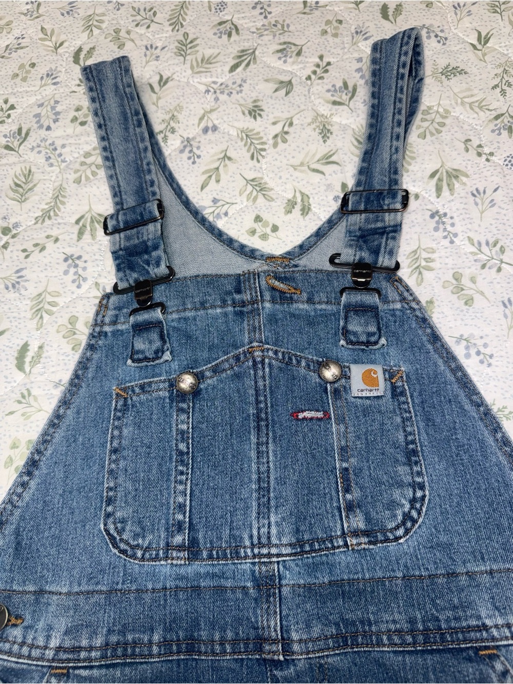 Carhartt Women’s Denim Overalls In Light Wash Size Xtra Small (XS 0-2)